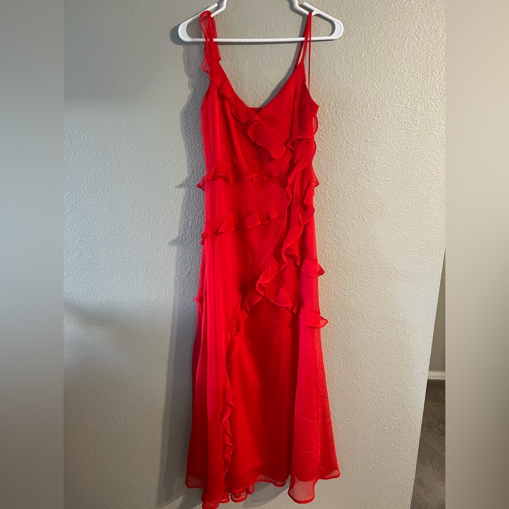 VICI Red High-Low Ruffle Slip Dress - Picture 5 of 6